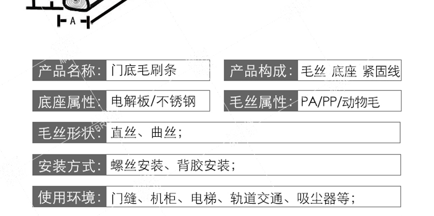 门底毛刷条